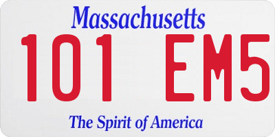 MA license plate 101EM5