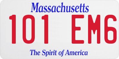 MA license plate 101EM6