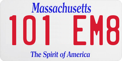 MA license plate 101EM8