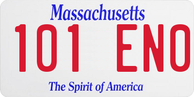 MA license plate 101EN0