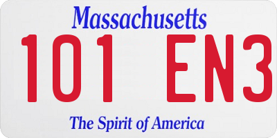 MA license plate 101EN3