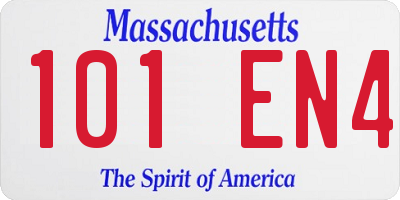 MA license plate 101EN4