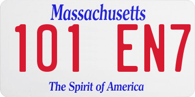 MA license plate 101EN7