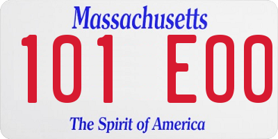 MA license plate 101EO0