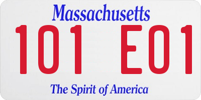 MA license plate 101EO1