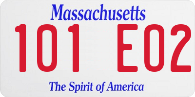 MA license plate 101EO2