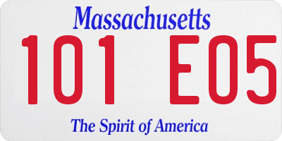 MA license plate 101EO5