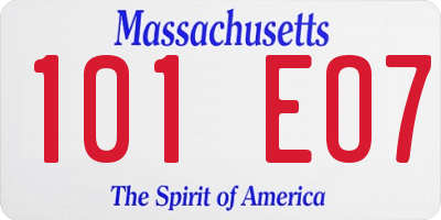 MA license plate 101EO7