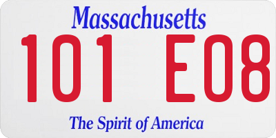 MA license plate 101EO8