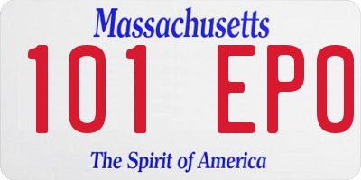 MA license plate 101EP0