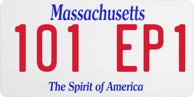MA license plate 101EP1