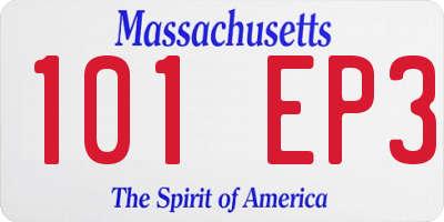 MA license plate 101EP3