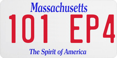 MA license plate 101EP4