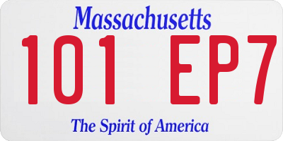 MA license plate 101EP7