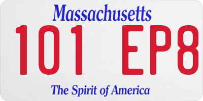 MA license plate 101EP8