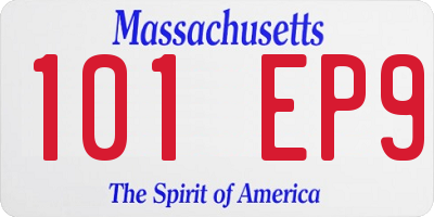 MA license plate 101EP9