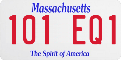 MA license plate 101EQ1