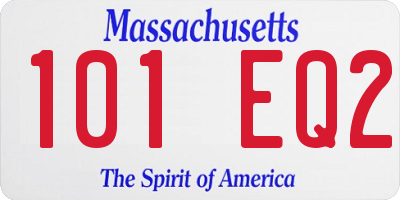 MA license plate 101EQ2