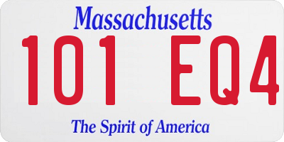 MA license plate 101EQ4