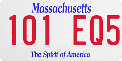 MA license plate 101EQ5