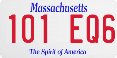 MA license plate 101EQ6