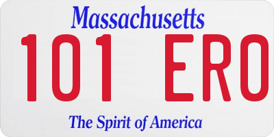 MA license plate 101ER0