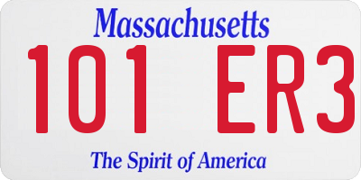 MA license plate 101ER3