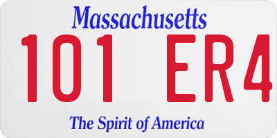 MA license plate 101ER4