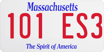 MA license plate 101ES3