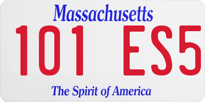 MA license plate 101ES5