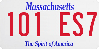 MA license plate 101ES7