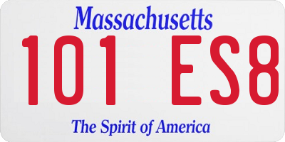 MA license plate 101ES8