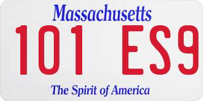 MA license plate 101ES9