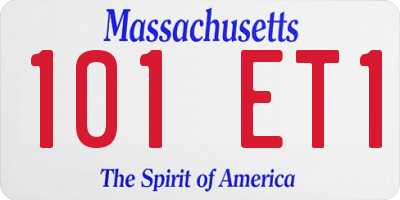 MA license plate 101ET1