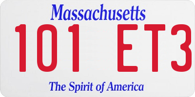 MA license plate 101ET3