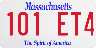 MA license plate 101ET4