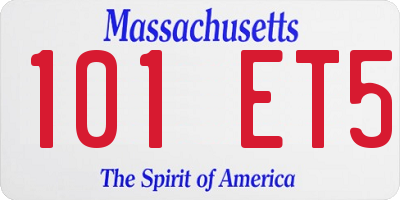 MA license plate 101ET5