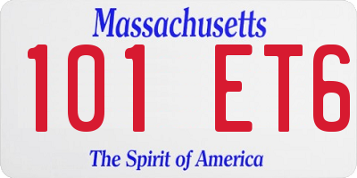 MA license plate 101ET6