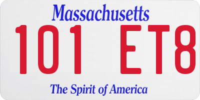 MA license plate 101ET8