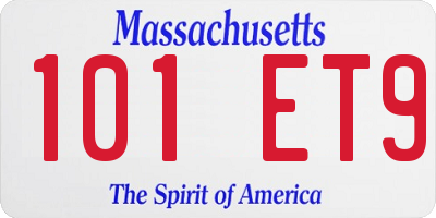 MA license plate 101ET9