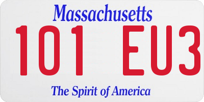 MA license plate 101EU3