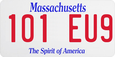 MA license plate 101EU9