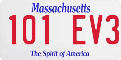 MA license plate 101EV3