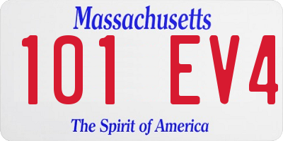 MA license plate 101EV4