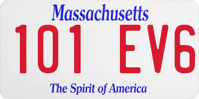 MA license plate 101EV6