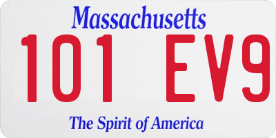 MA license plate 101EV9