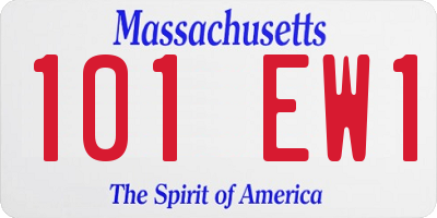 MA license plate 101EW1