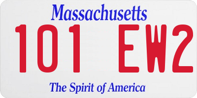 MA license plate 101EW2