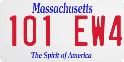 MA license plate 101EW4