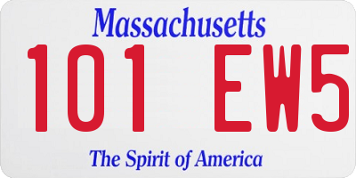 MA license plate 101EW5